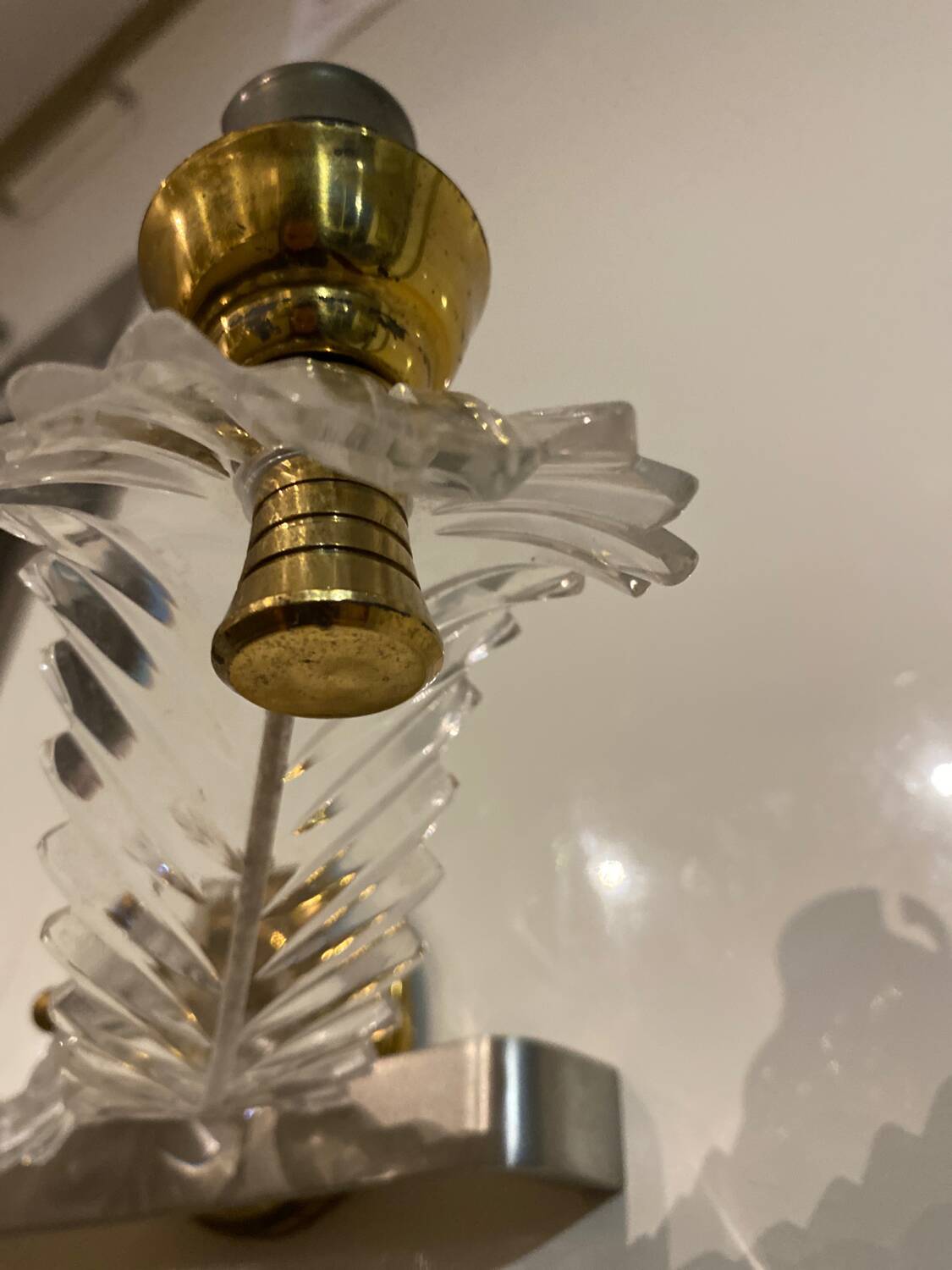 Double brass wall light from the 60s