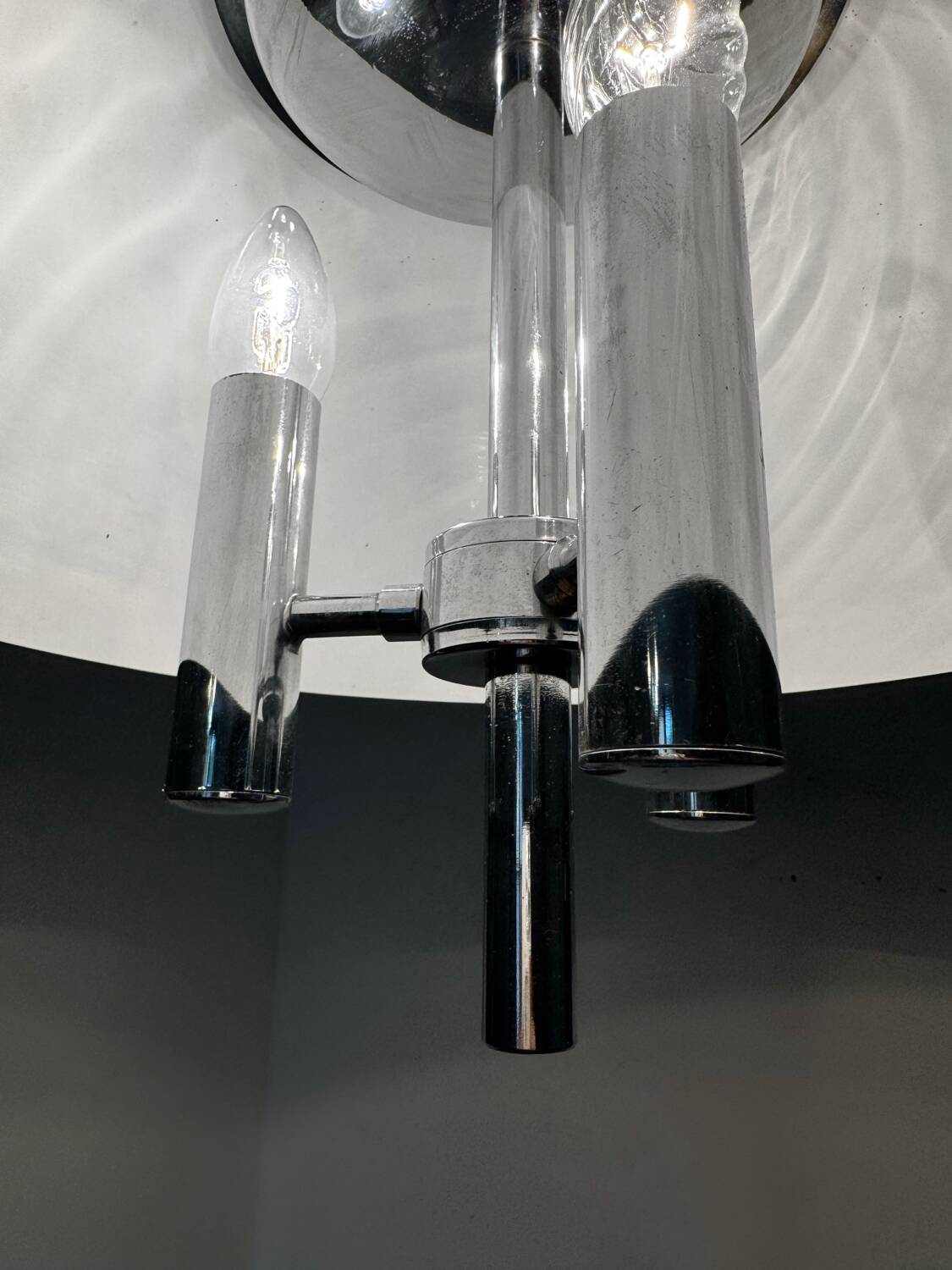 Space Age chrome design chandelier from the 70s