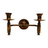 Classic Danish wall hung design candlestick in solid brass