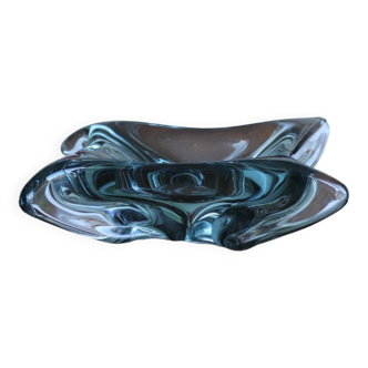 Vide poche en verre fumé gris
