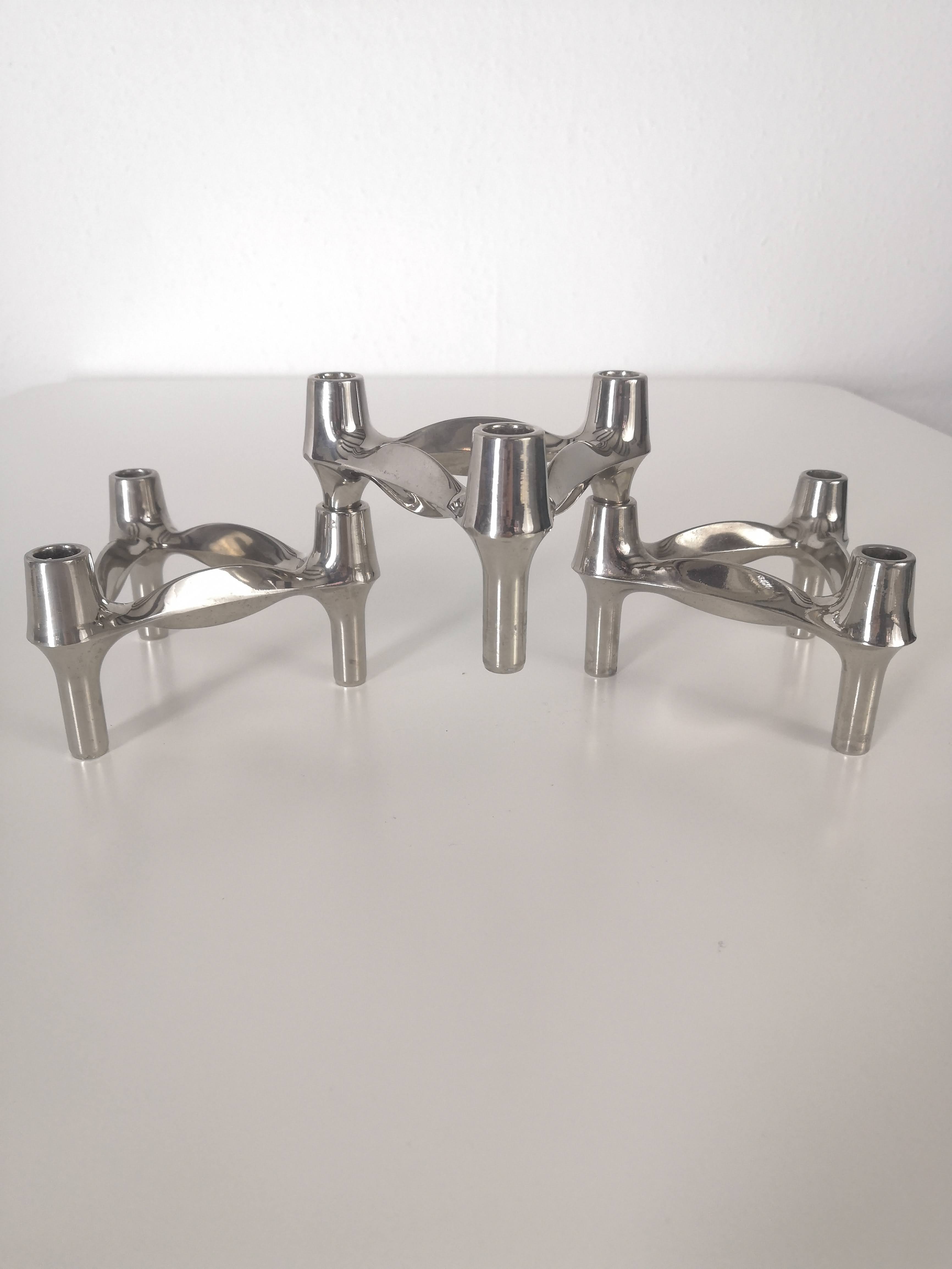 Set of 3 Nagel BMF candle holders
