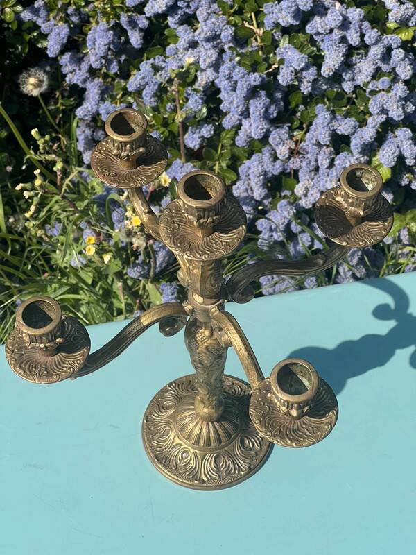 Antique Brass Candlestick – Louis XVI Style, 20th Century