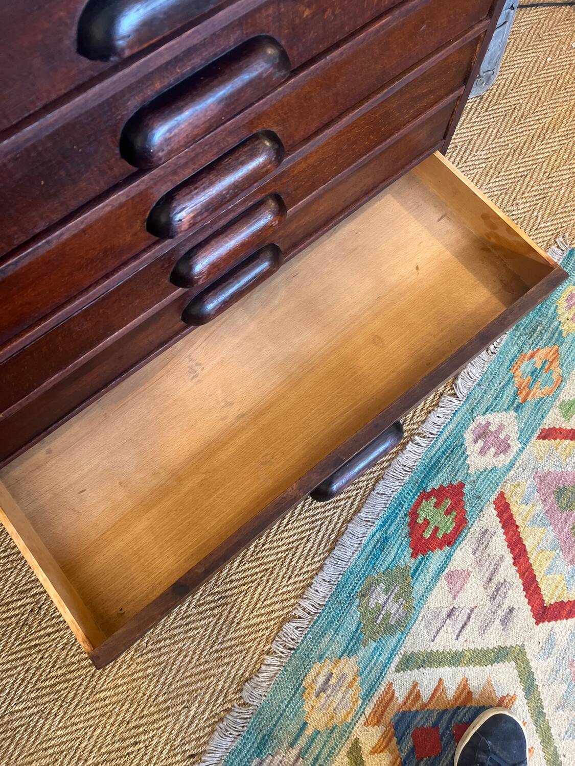 Vintage wooden architect's professional furniture