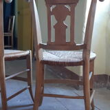Lot de 2 chaises anciennes chêne et paille