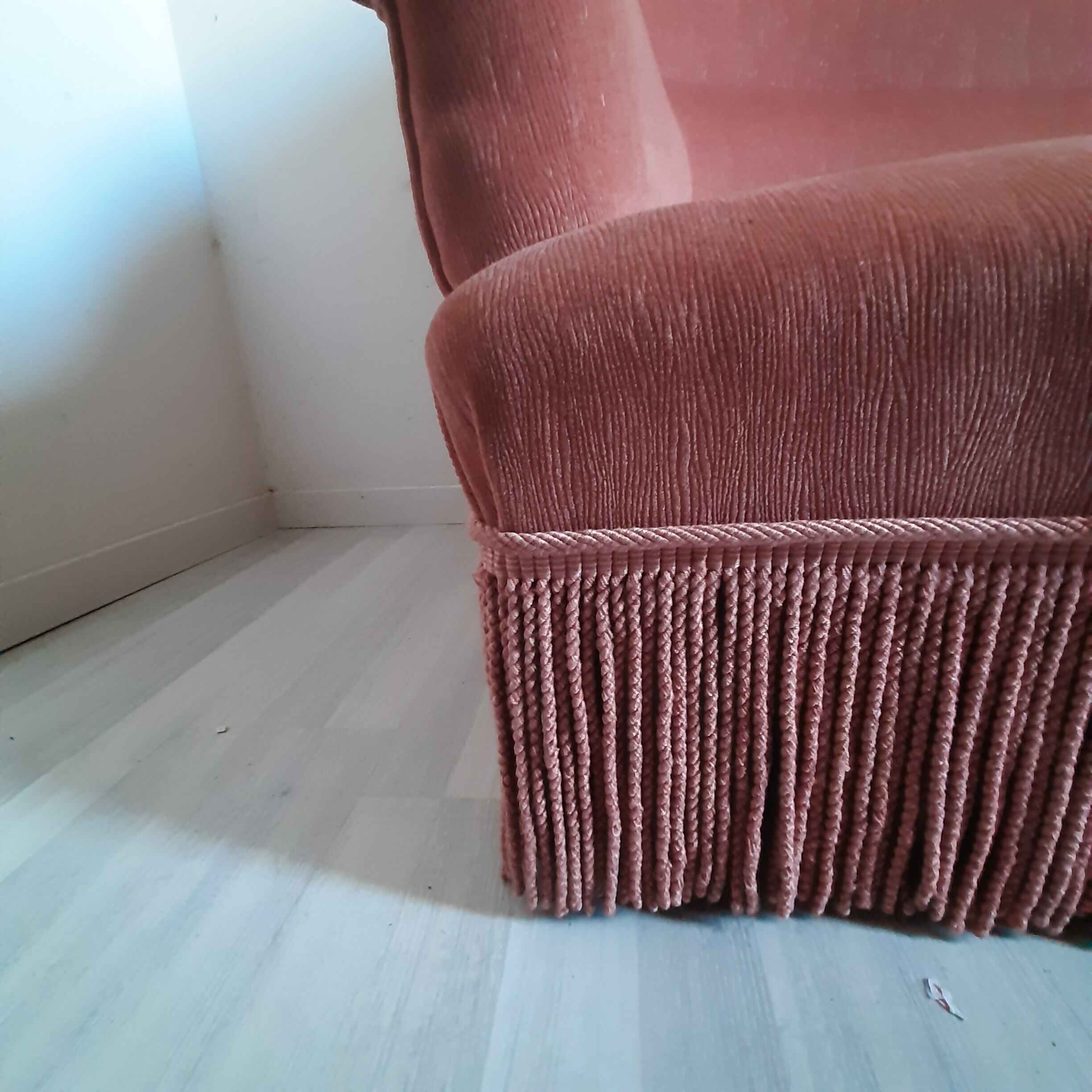 Sofa bench velvet peach