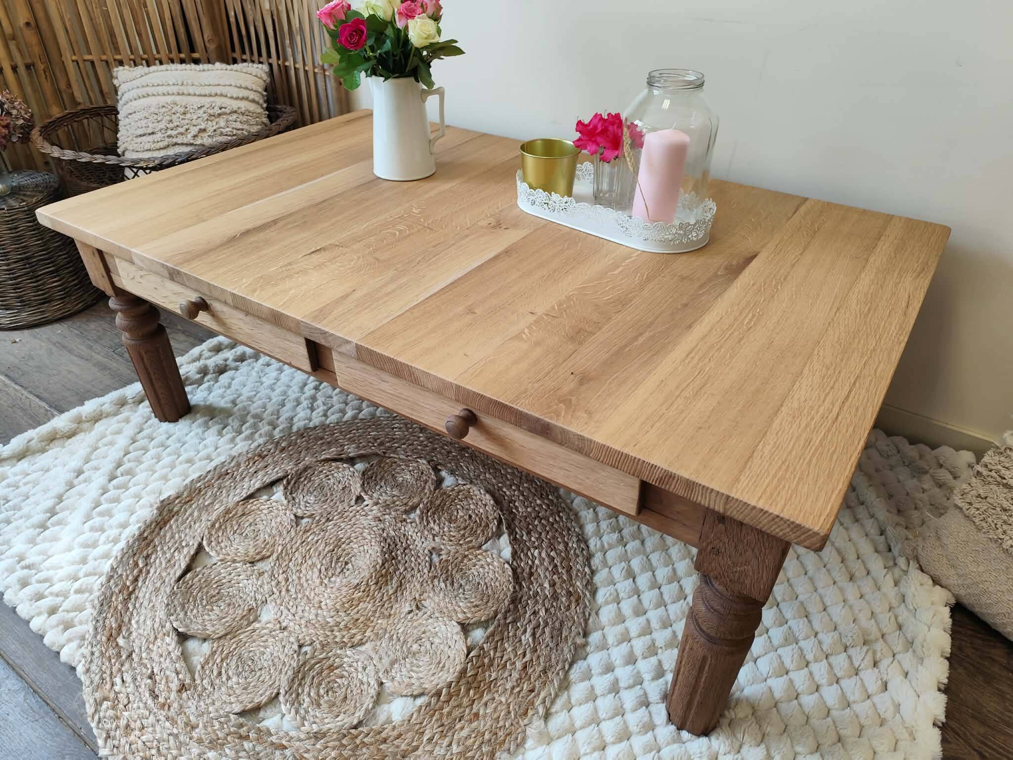 Farmhouse coffee table in oak
