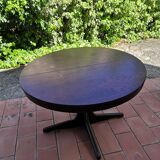 Table ronde avec rallonge Baumann pied central 1970