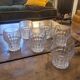 Set of 10 faceted glasses, pressed-molded glass, circa 1950–1960