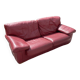 Vintage Roche Bobois red leather sofa