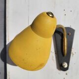 Yellow adjustable casserole wall light 1950