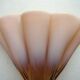 Art deco vase shape curved fan brown glass and pink opaline