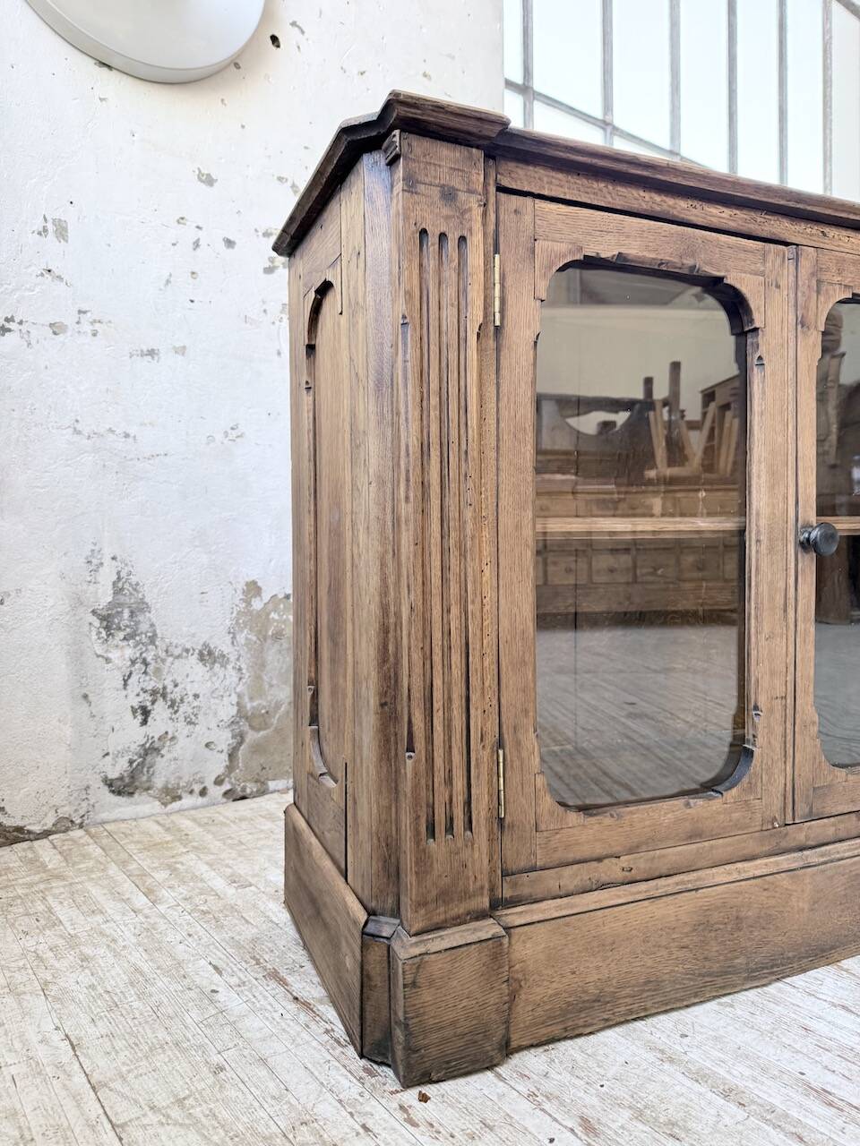 Enfilade display cabinet, solid oak, 1920.