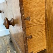 Antique walnut commode with marble top, 19th century.