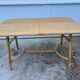 Vintage 80s extendable oak veneer rattan table