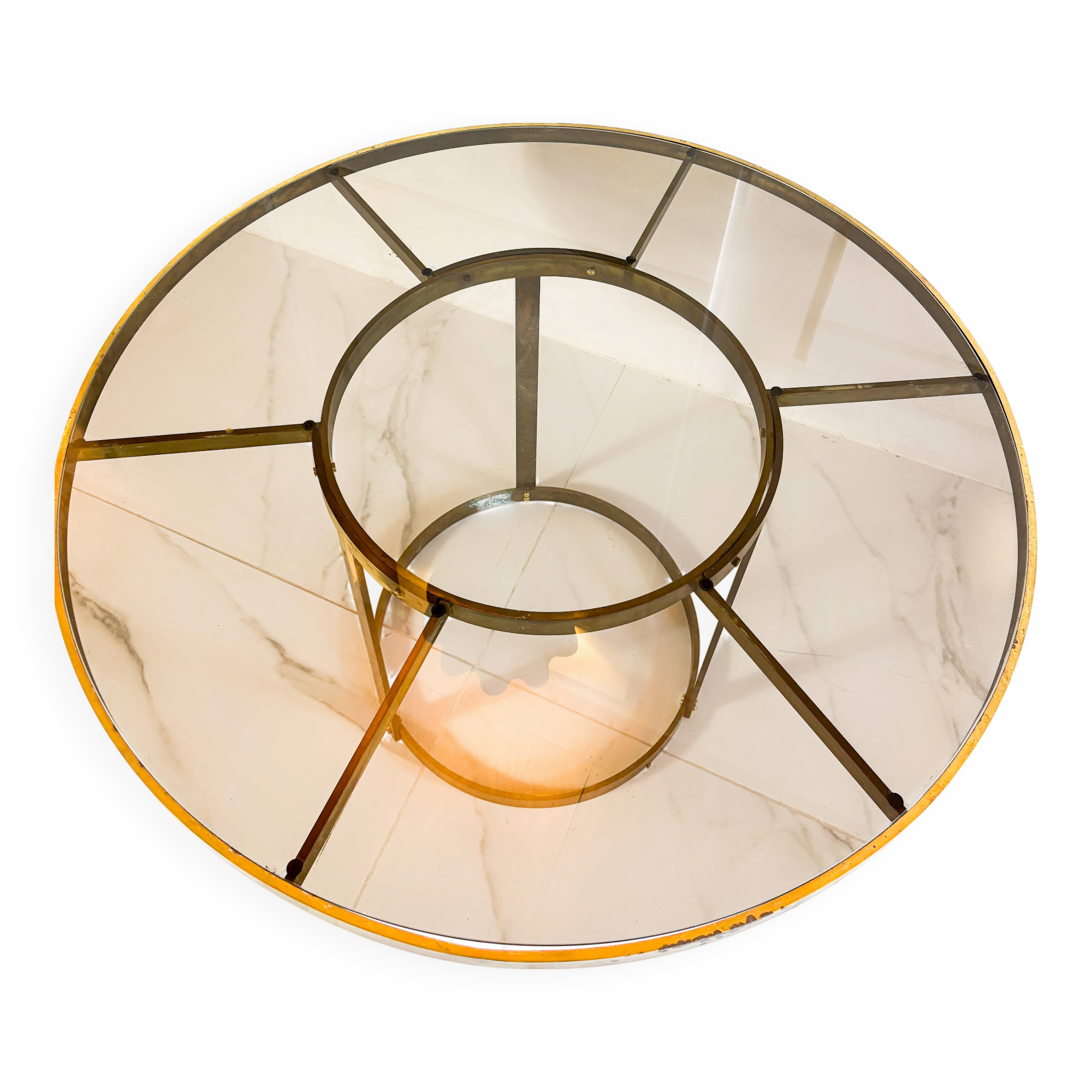 Italian brass table, circa 1970, Gabriella Crespi style