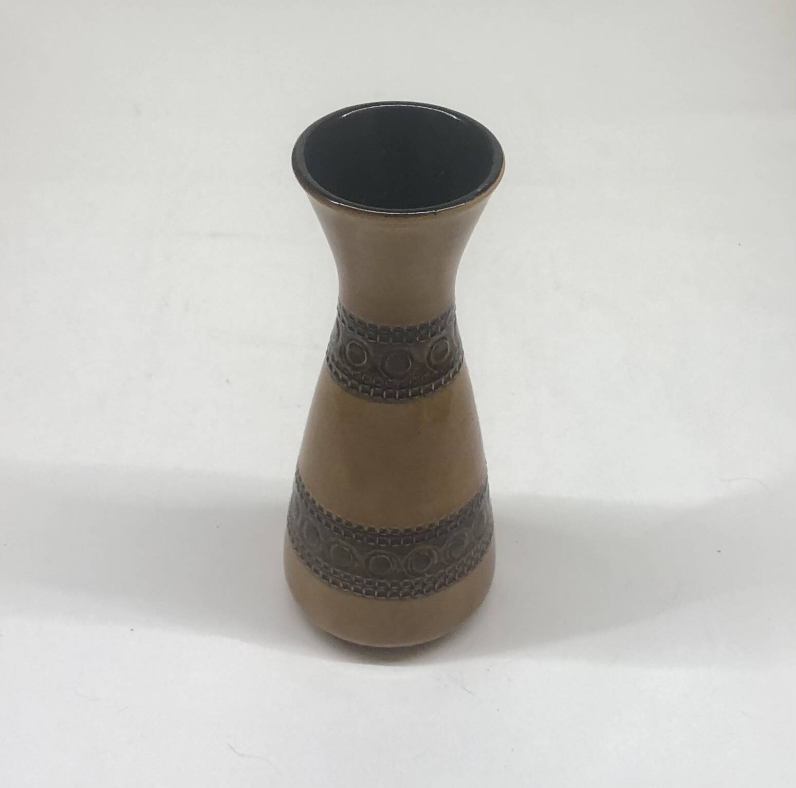 West Germany mustard diabolo vase
