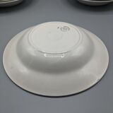 12 hollow porcelain plates, floral decoration and golden ledé - ∅: 23cm