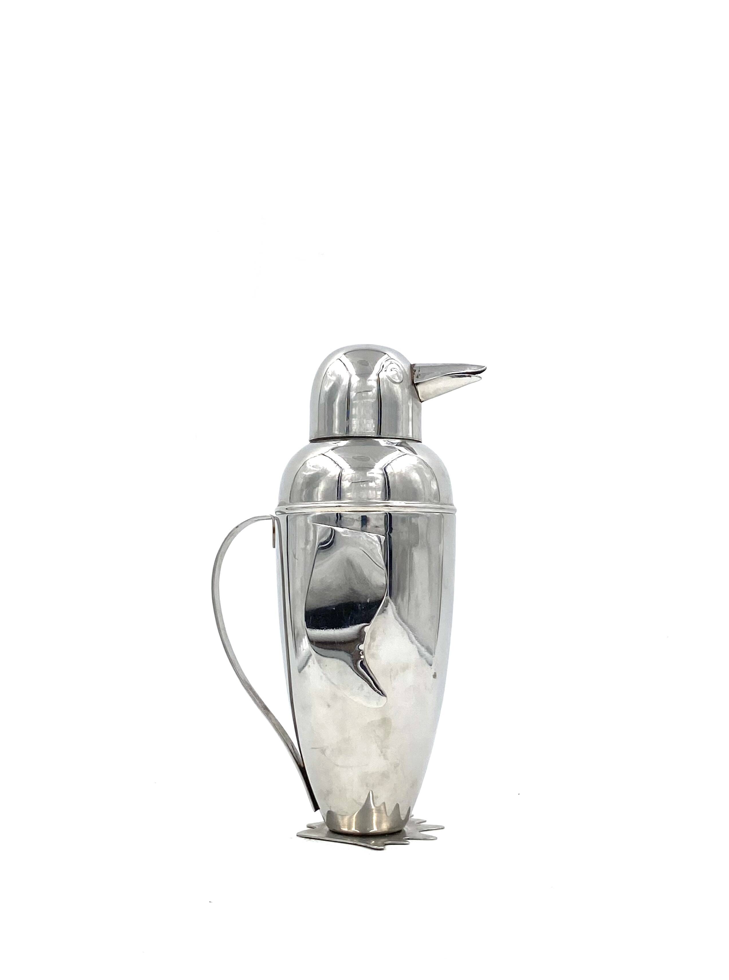 Penguin cocktail shaker, italy late xx century