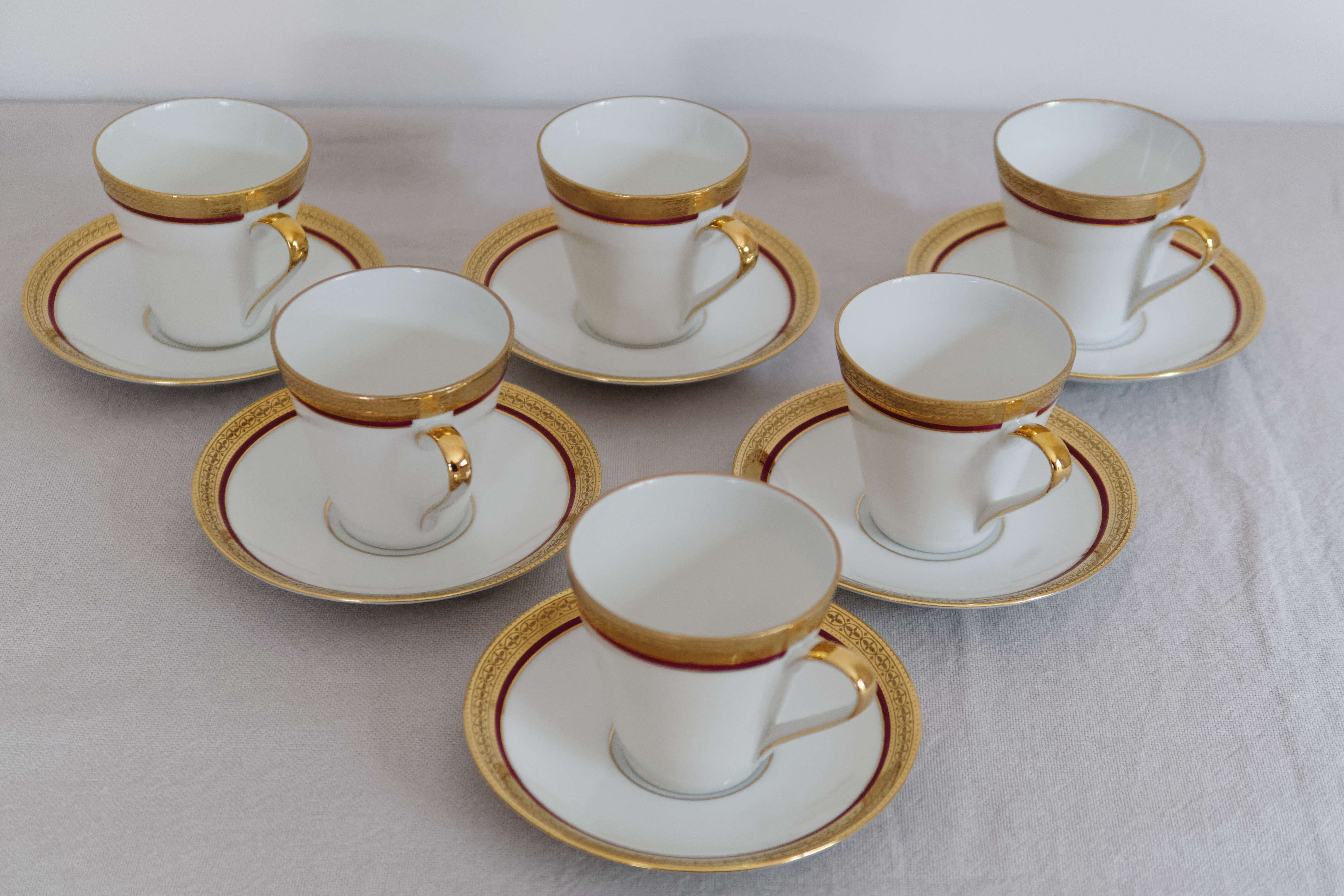 6 coffee cups and porcelain cup Hertel Jacob Bavaria Germany