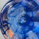Kosta Boda blue glass candlestick from the 1980s