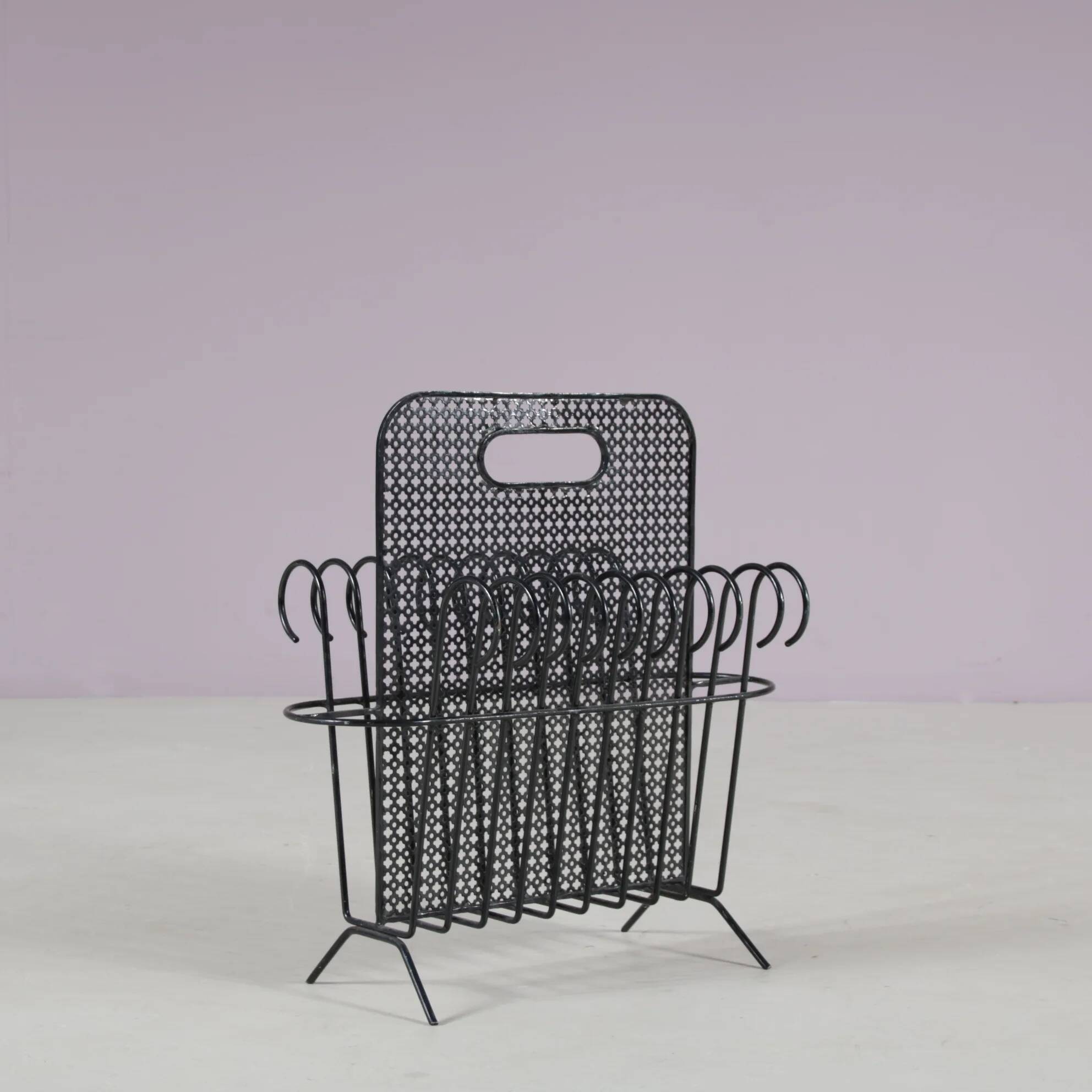 1950s “Cap d’ail” magazine rack by Mathieu Matégot for Atelier Matégot, France