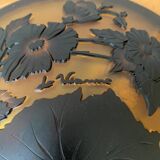 Art Nouveau 1-light basin pendant light signed by Vianne in glass paste
