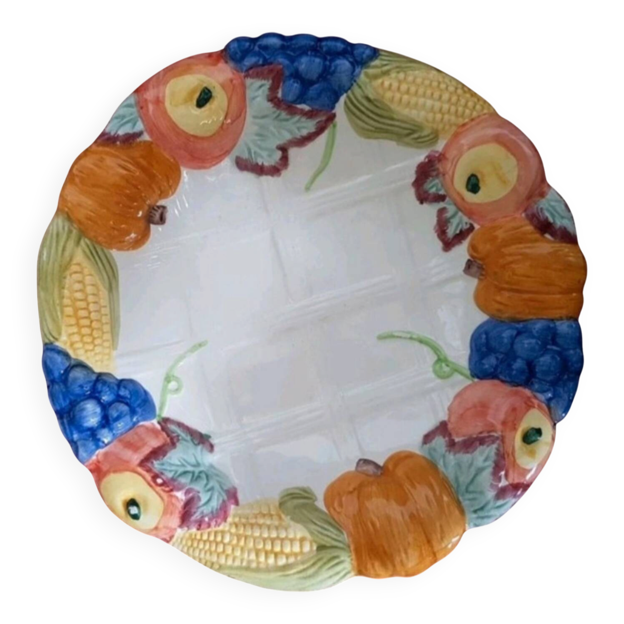 Plat à tarte de collection, Barbotine