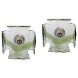 Large glass wall lamp designed by Carlo Nason for Kalmar, 1960s.