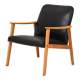Fauteuil scandinave des années 1960 en cuir noir