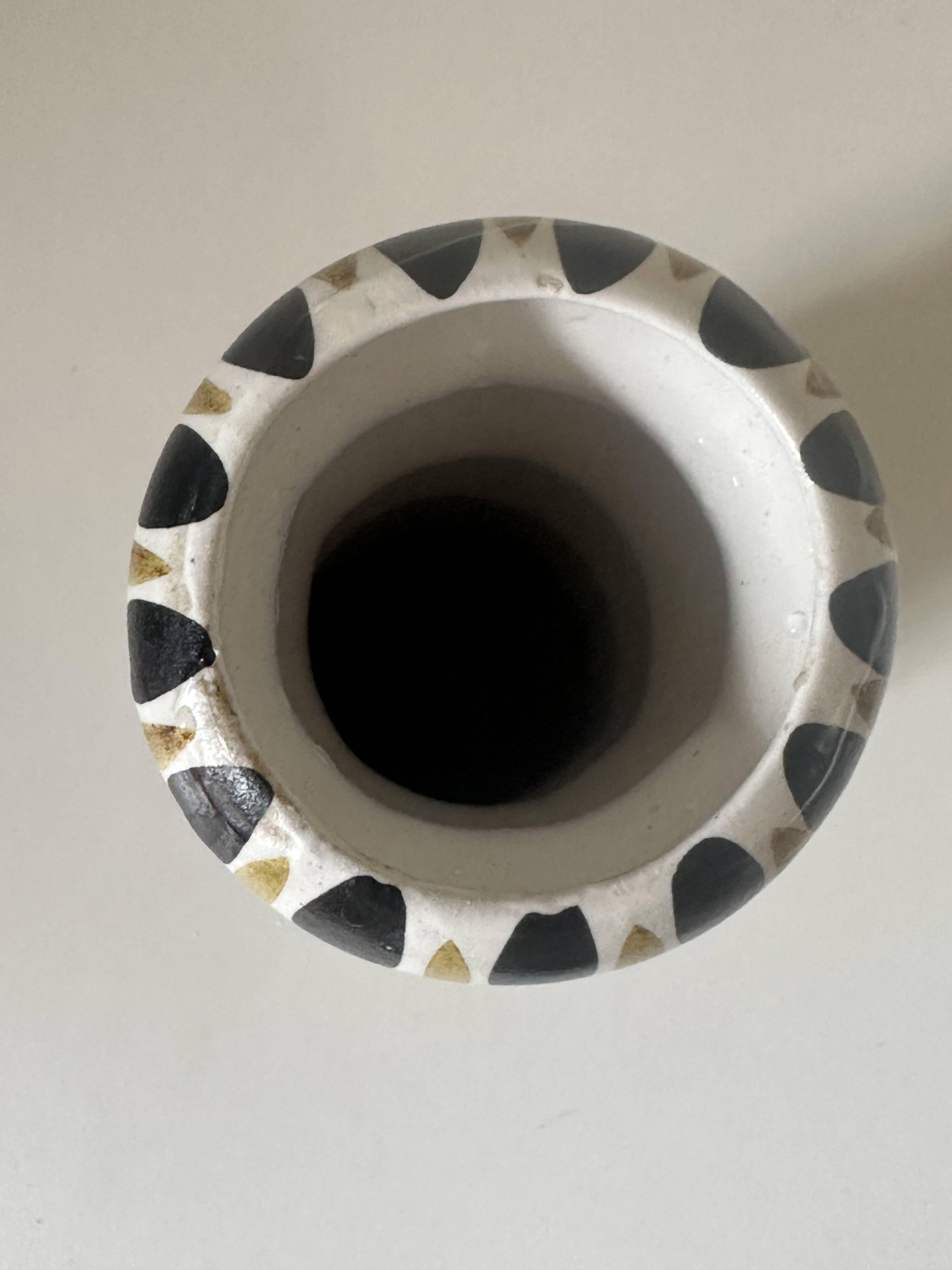 Large André Hourellou Quimper vintage candle holder