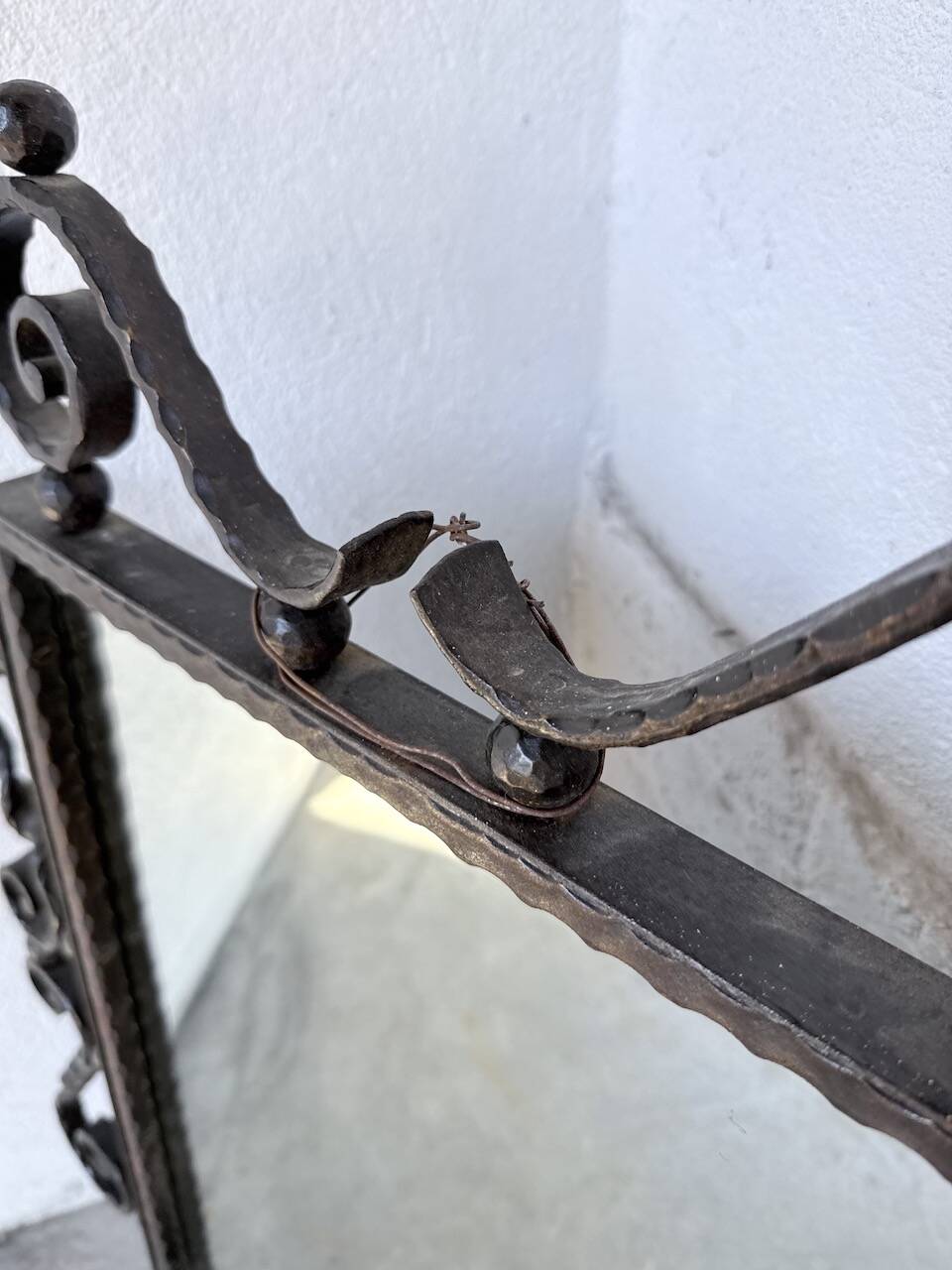 Brutalist wrought iron mirror 1940