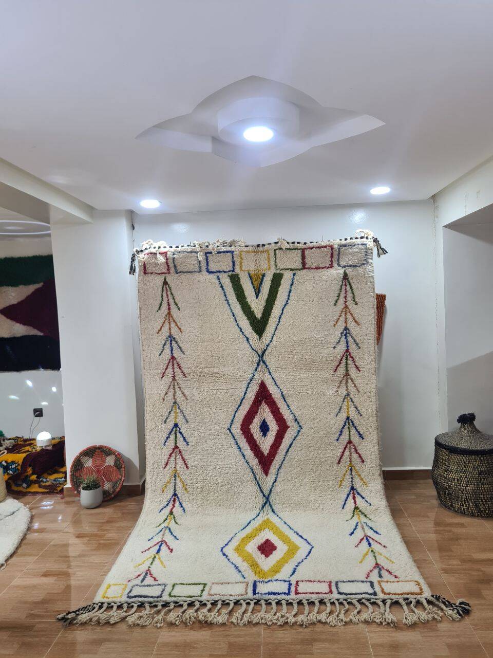 Handmade wool Berber rug 250x150 cm