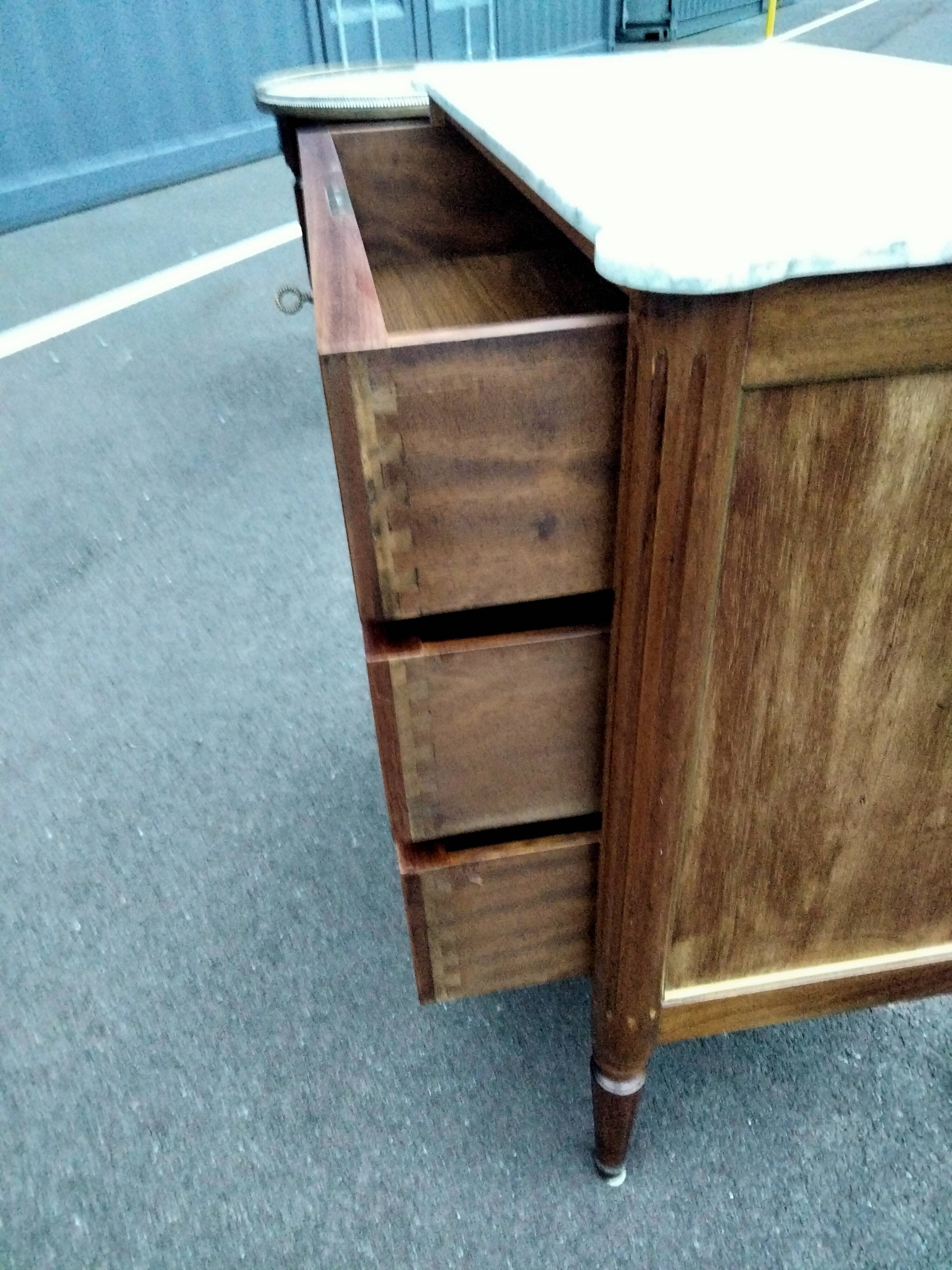 Commode style louis xvi ancienne plateau marbre