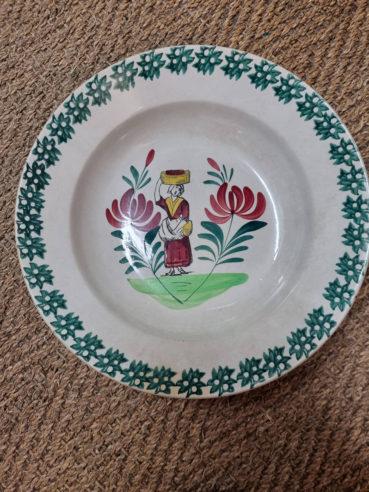 2 plates earthenware of St Amand, early twentieth