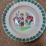 2 plates earthenware of St Amand, early twentieth
