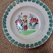 2 plates earthenware of St Amand, early twentieth