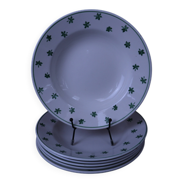 Set of 6 deep plates 5200 Sarreguemines and Digoin Vintage