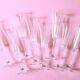 Set of 8 Crystal Vintage Champagne Flutes, Prosecco Clear Italian