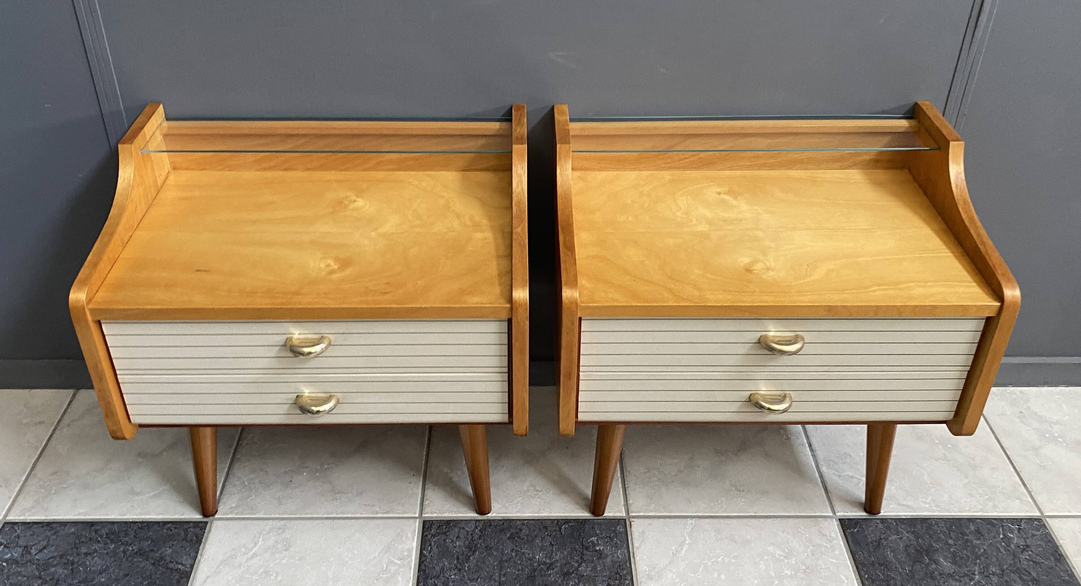 Set of 2 1960s bedside tables