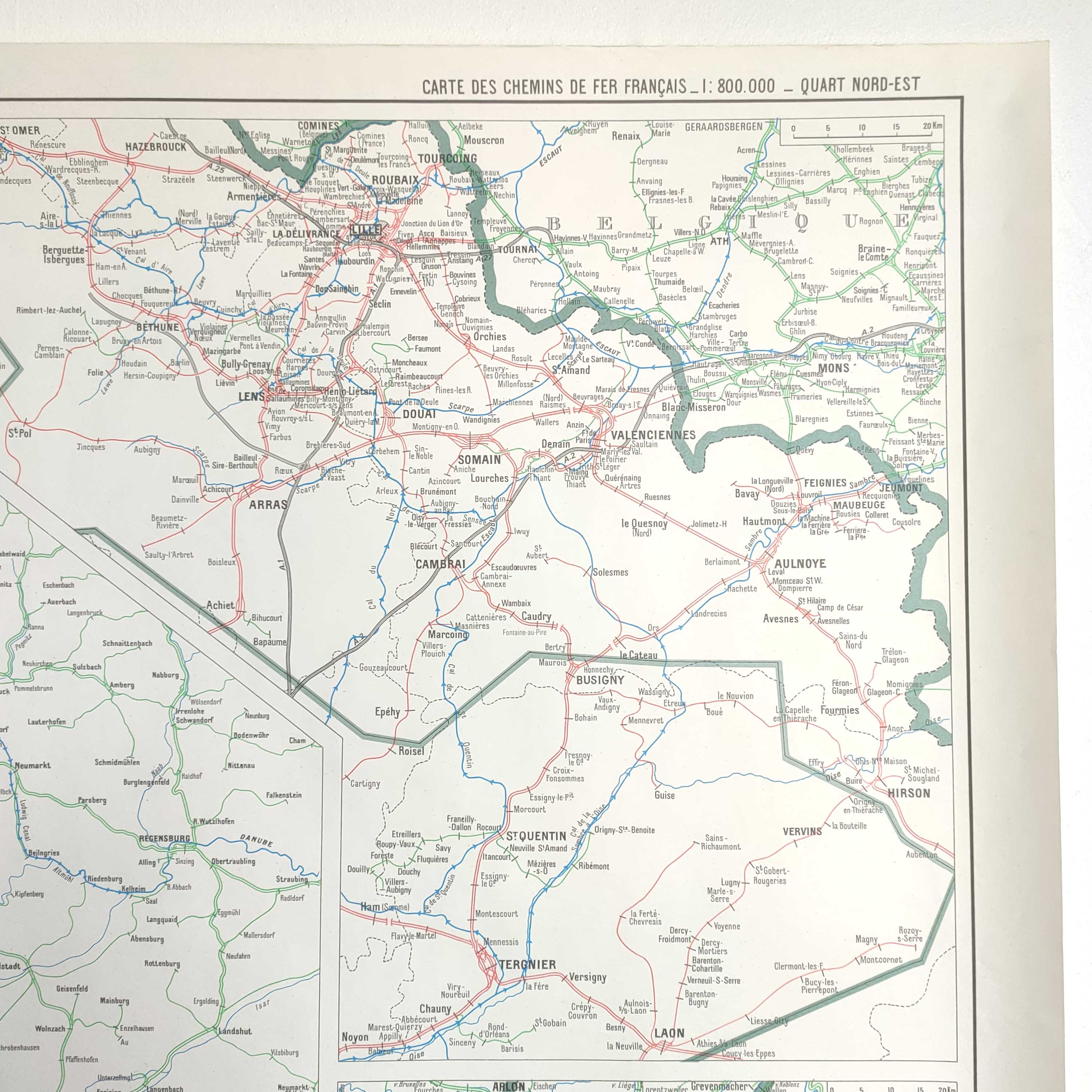 Old SNCF map of North East France