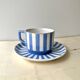 Large cup and saucer fox trott sarreguemines 1930s