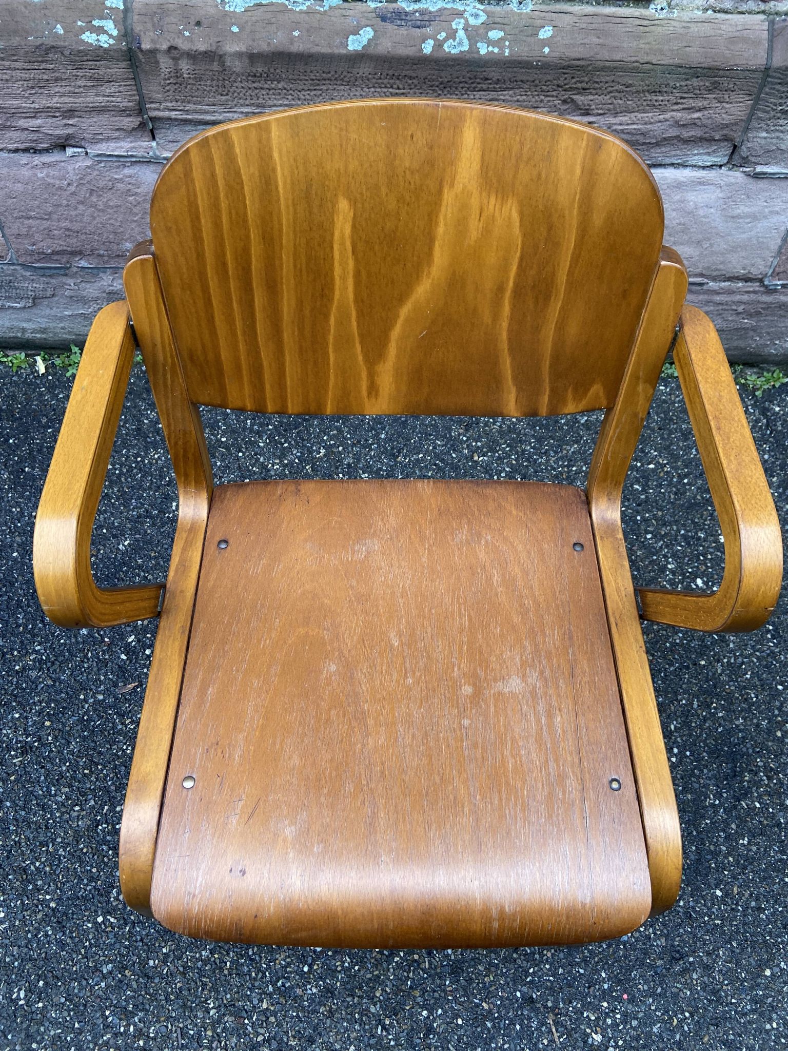vintage Scandinavian wooden office armchair