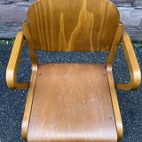 vintage Scandinavian wooden office armchair