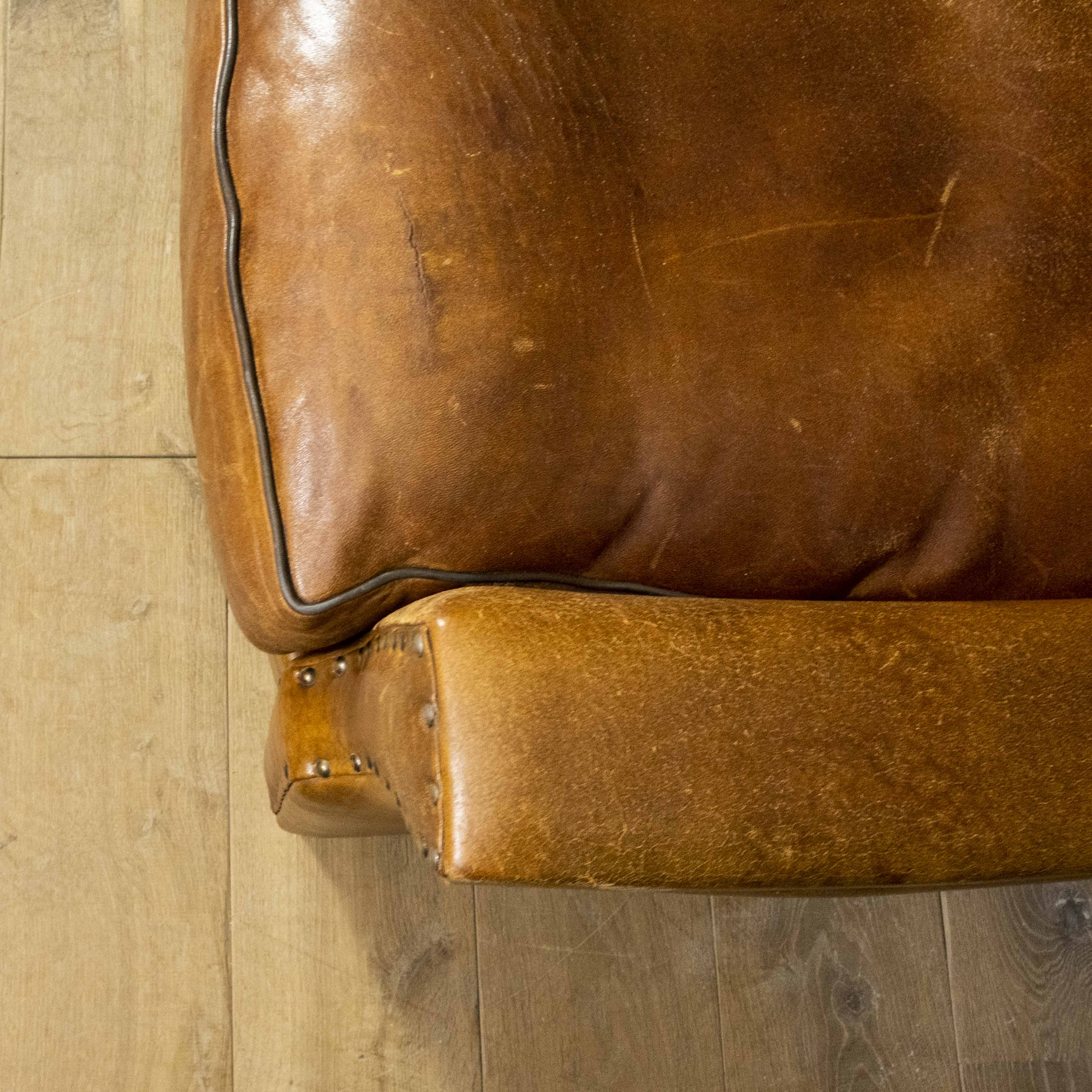 Art Deco club armchair made of Dutch Sheepskin from the 1930s.