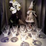 Set of 12 baccarat crystal water glasses carcassonne model