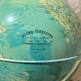 Globe vintage éclairé pied en bois monture argenté déco bureau ancien