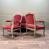 Salon en bois peint de style louis xv xix eme siècle