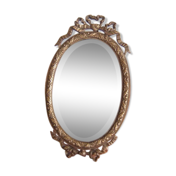 Table with frame in style gilt bronze Louis XVI 12x20cm mirror