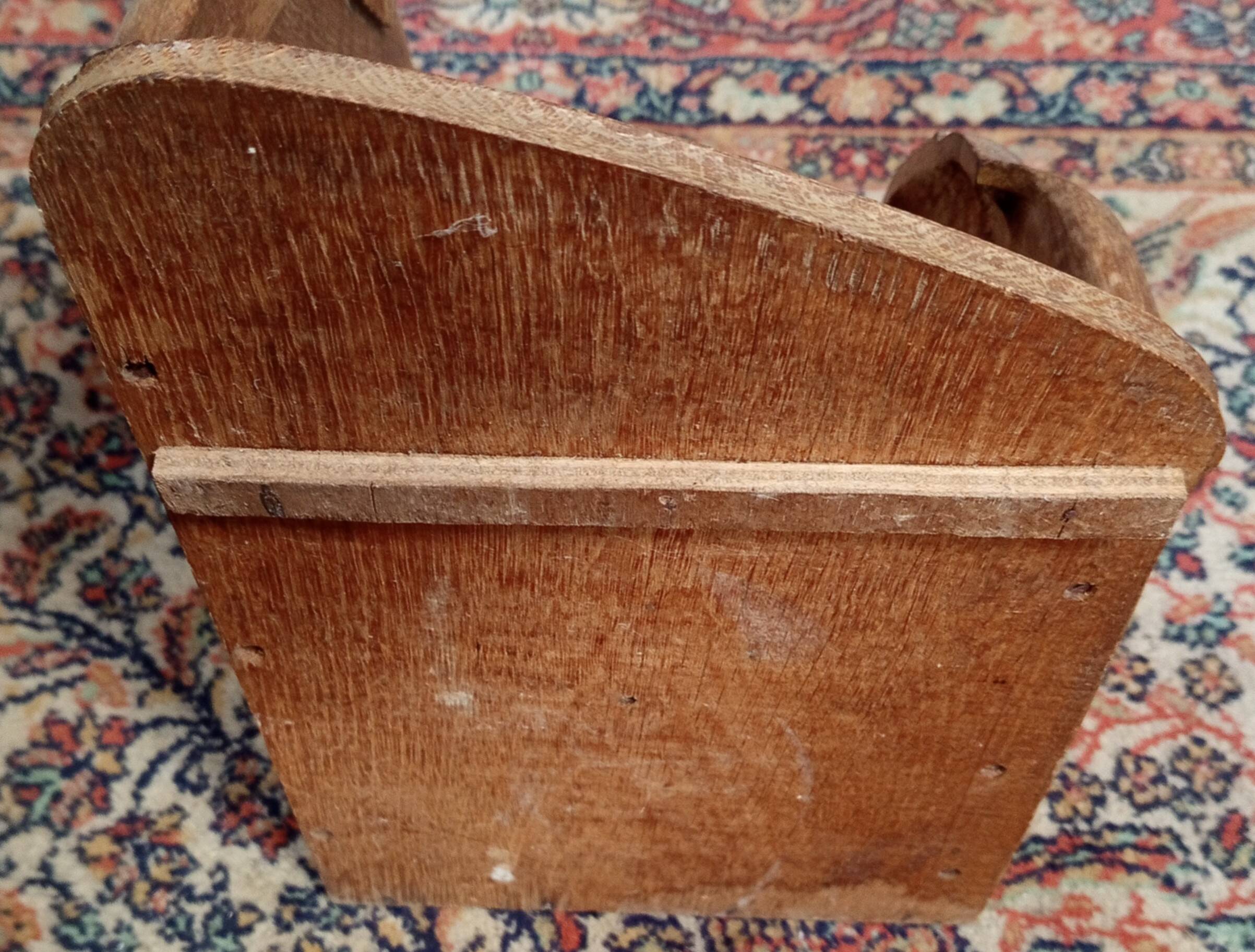 Art Deco oak corner shelf