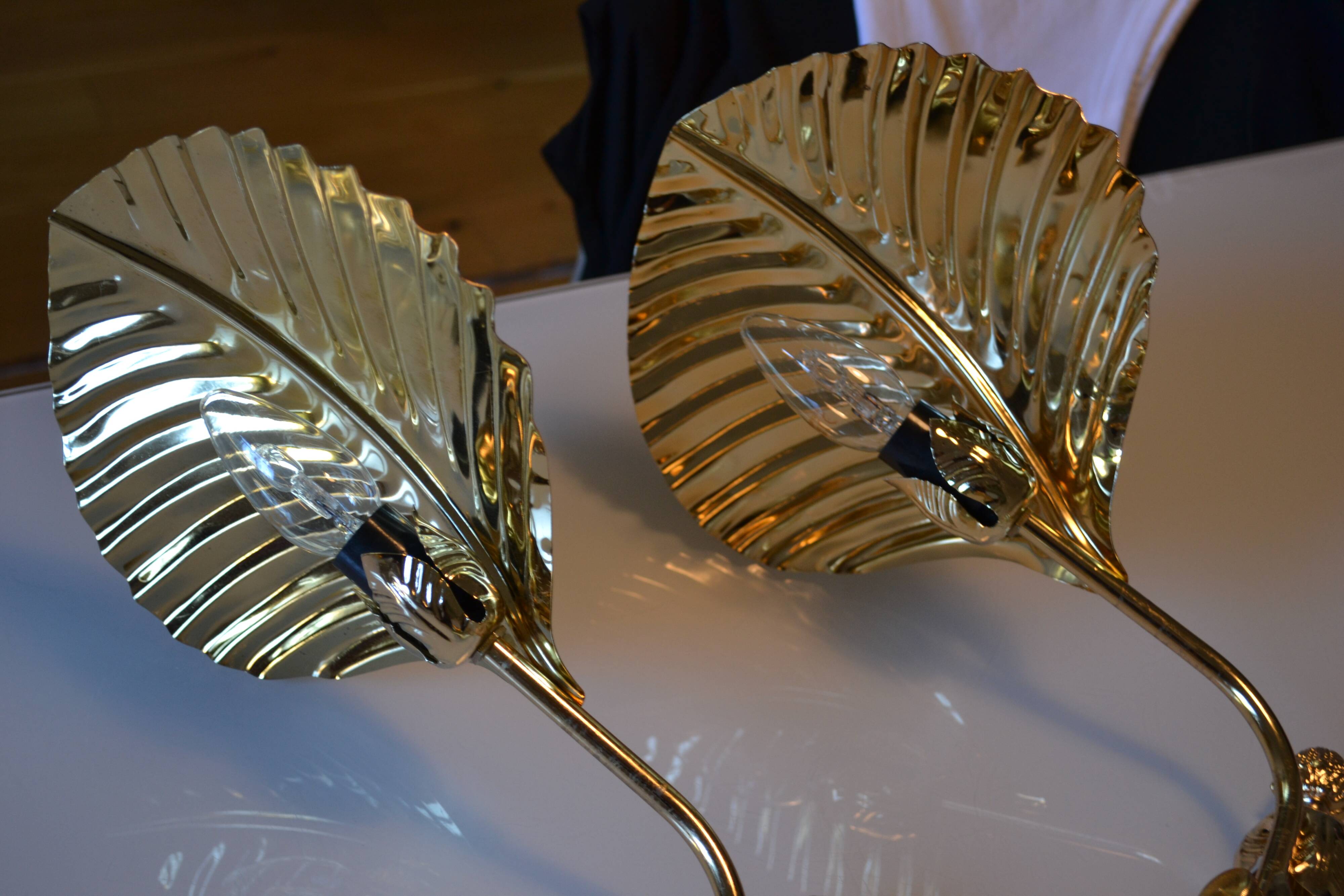 Pair of 1980s Hollywood Regency Gold Table Lamps